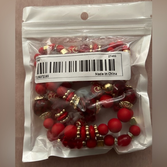 New 4pc Red Stone Boho Bracelet Set - Picture 17 of 17